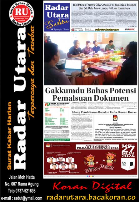 Radar Utara, 24 AGUSTUS 2024