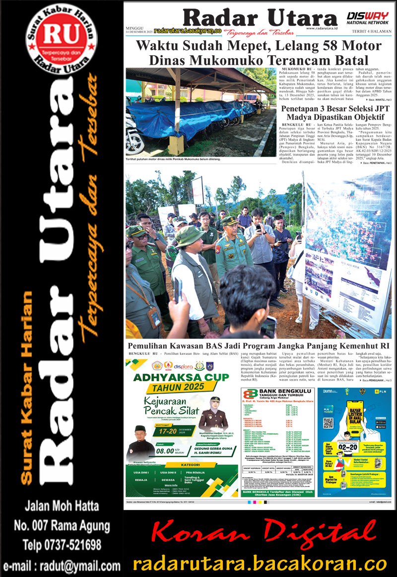 RADAR UTARA, 14 DESEMBER 2025