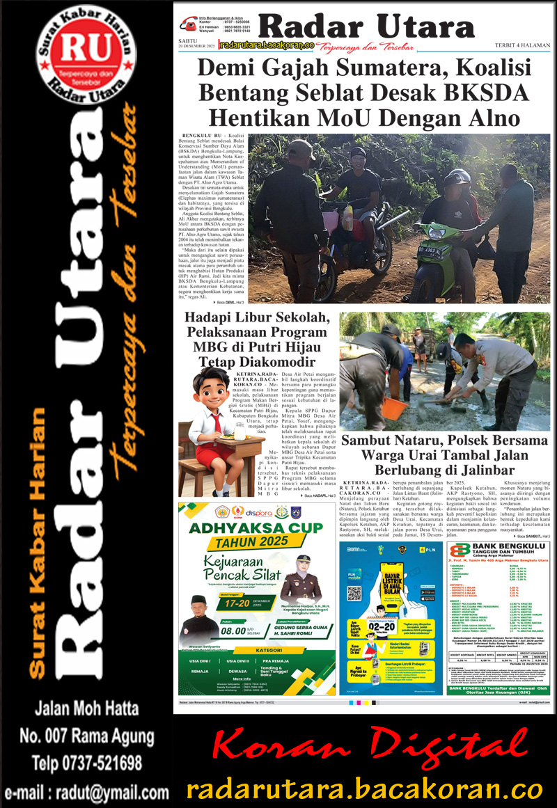 RADAR UTARA, 20 DESEMBER 2025