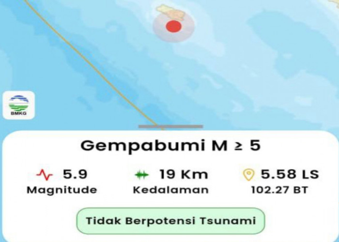 Gempa 5,9 M Guncang Enggano, BMKG Pastikan Tidak Berpotensi Tsunami