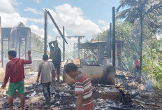 Ditinggal ke Kebun, Rumah Semi Permanen Warga Linmas Jaya Terbakar