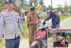 HUT RI, Polsek Ulok Kupai Bagikan Bendera Merah Putih