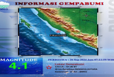 BREAKING NEWS. Gempa Dangkal Terjadi Lagi di Bengkulu Utara, Ini Lokasinya