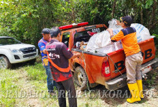 Tim BPBD Bersihkan Material Longsor di Lebong Tandai