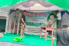 Warga Lubuk Sanai III Matangkan Persiapan Pengajian Akbar Bersama KH Syauqi MZ